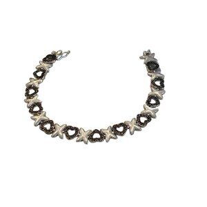 XOXO Tennis Bracelet Sterling Silver 925 w Black CZ zirconia 7"